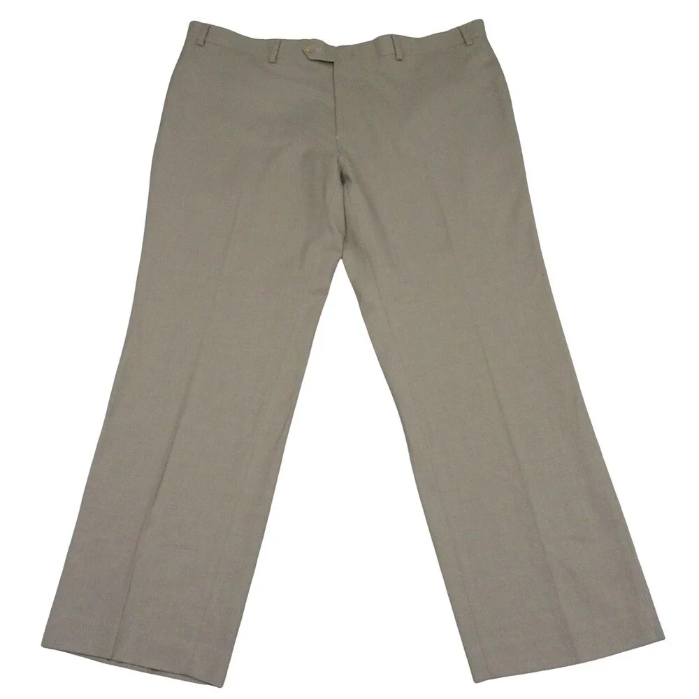 Polo Ralph Lauren Mens Dress Pants 40 X‎ 30 Beige Stretch Polyester Flat
